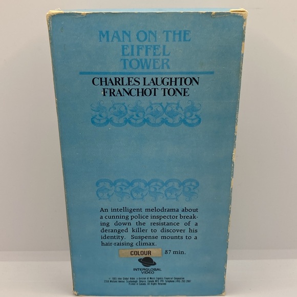 Man On The Eiffel Tower VHS Charles Laughton Franchot Tone Interglobal Video - Picture 3 of 8